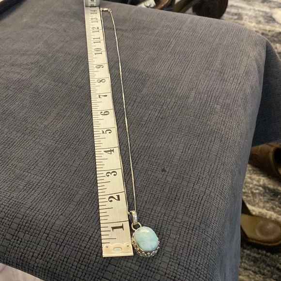 Vintage Sterling Silver Turquoise Necklace - Picture 4 of 7